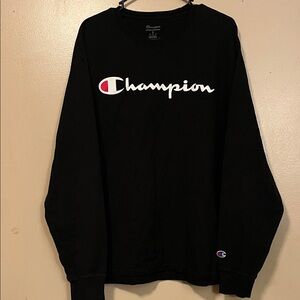 Champion Classic Black Crewneck